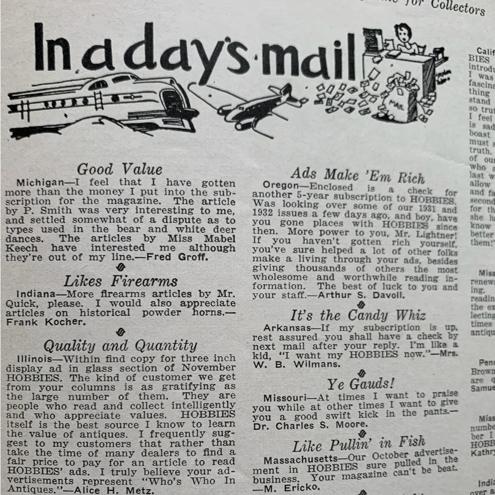 ! Vintage 2 HOBBIES magazines. Nov 1941 & Aug 1942 “The Magazine-for-Collectors” - Picture 10 of 16